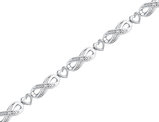 Sterling Silver Accent Diamond Heart Infinity Bracelet 1/20 Carat (ctw J-K I2-I3)